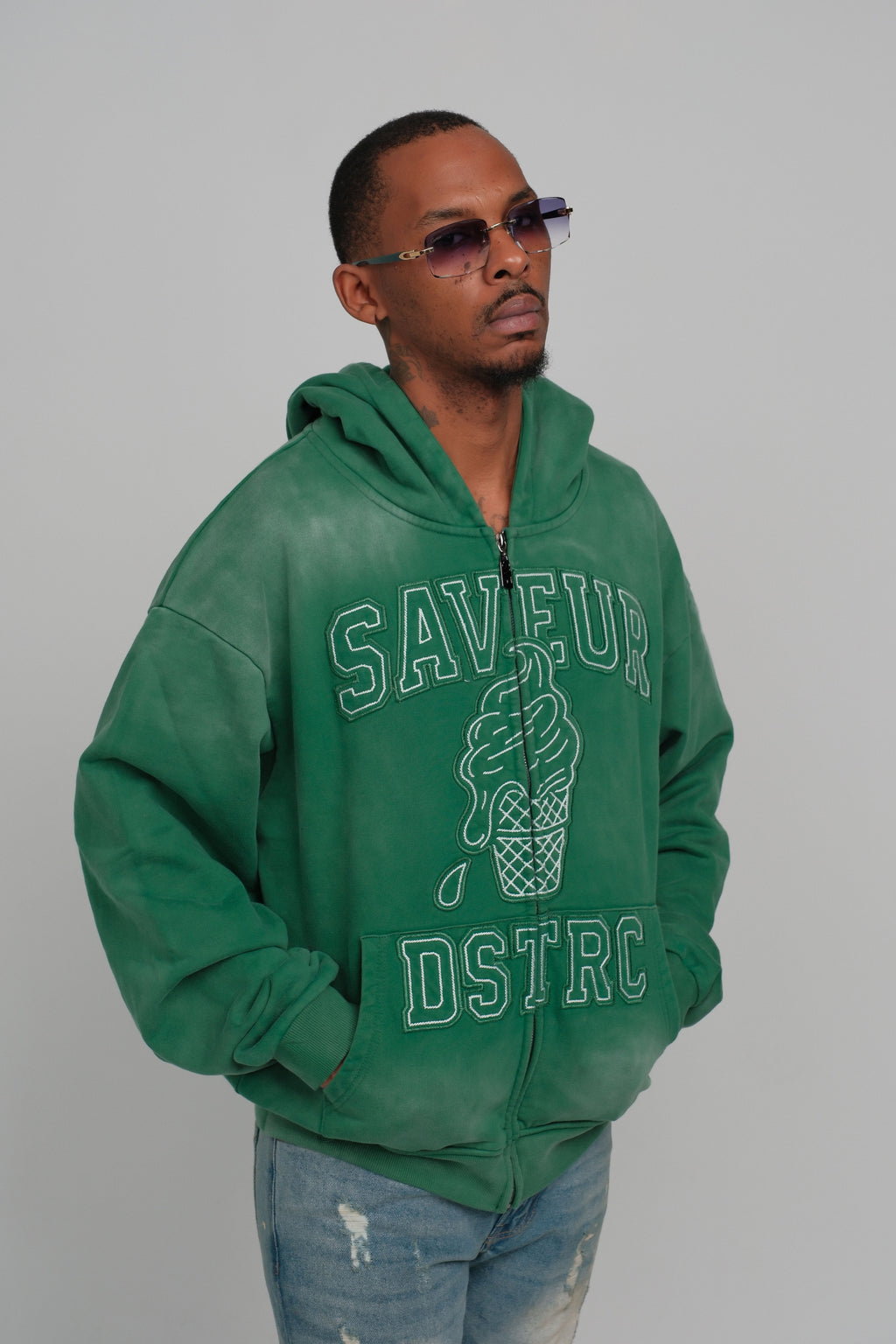 Emerald Melt Hoodie Green