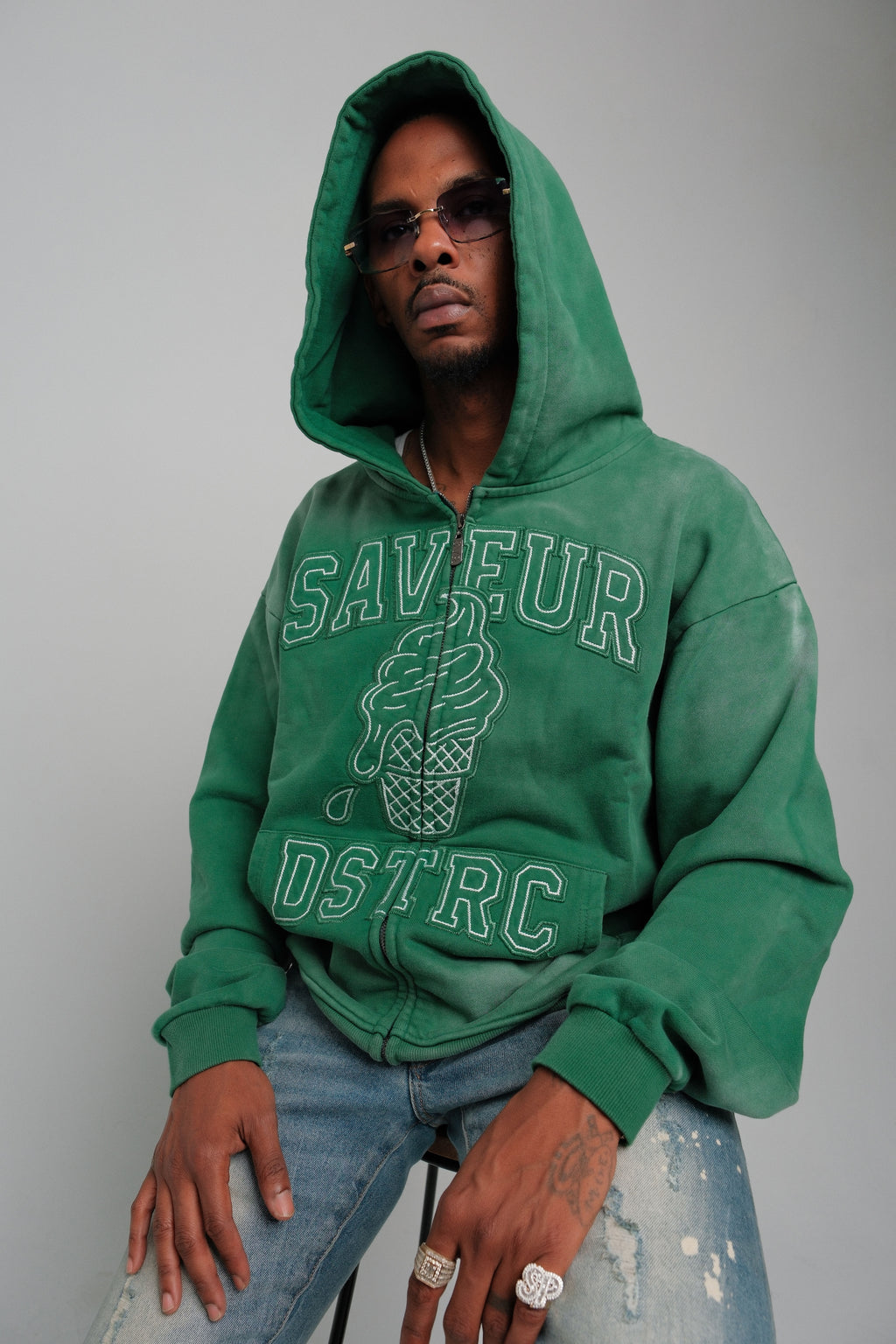 Emerald Melt Hoodie Green